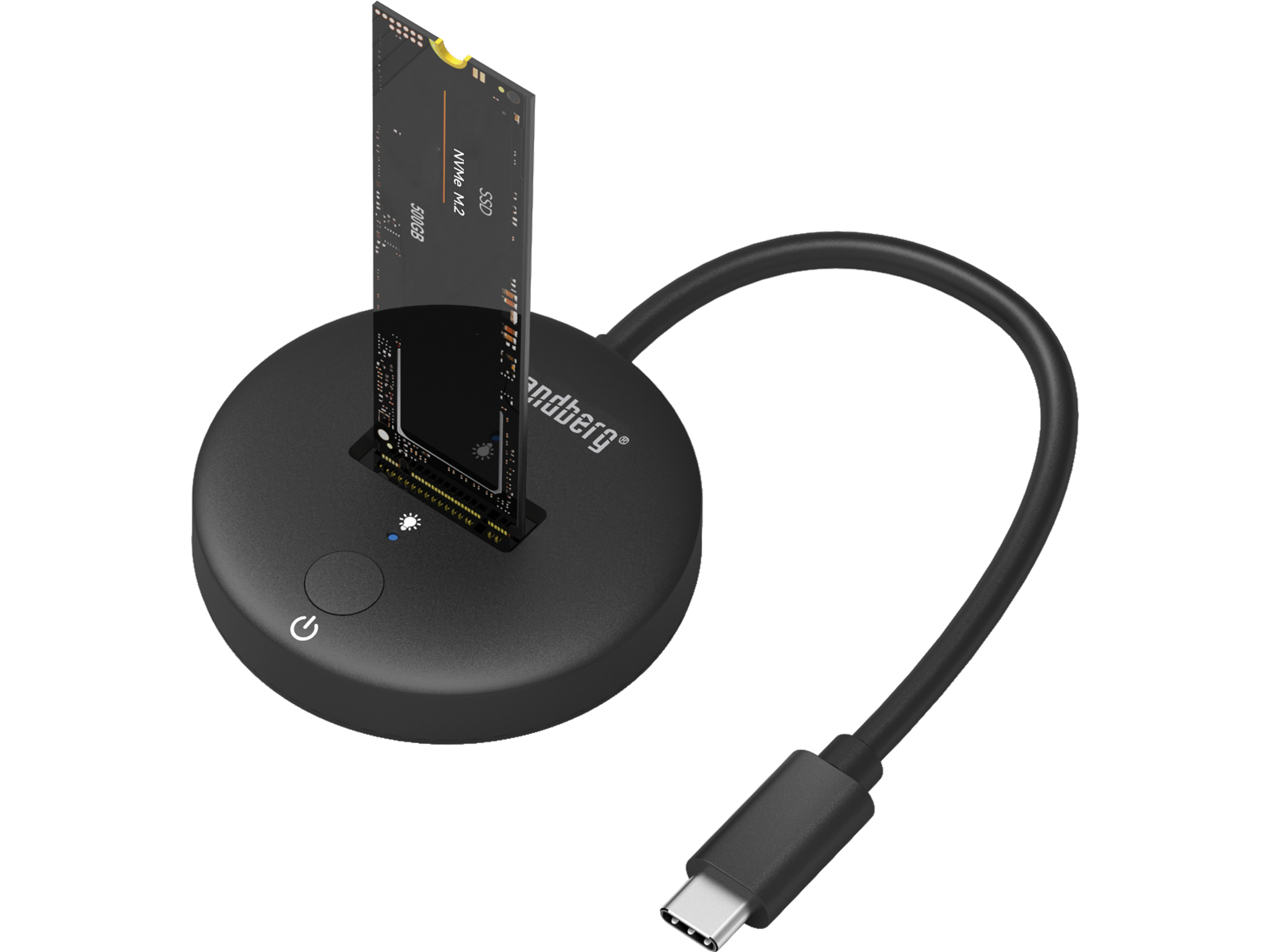 Das Sandberg USB 3.2 Dock ermöglicht einen einfachen externen Anschluss von M.2- und NVMe-SSD-Laufwerken in verschiedenen Größen. (c) Sandberg