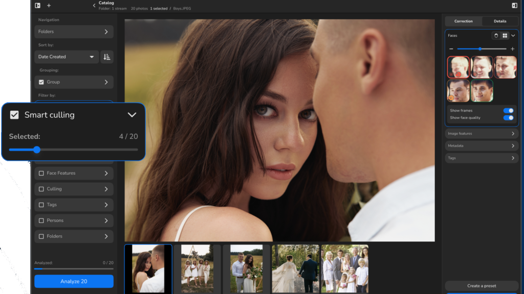 Dank KI-Automatisierung reduziert Retouch4me Arams 1.6.0 die typische Aussortierzeit um bis zu 80 Prozent. (c) Retouch4me